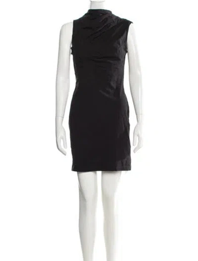 Pre-owned Rta Mock Neck Mini Dress In Black