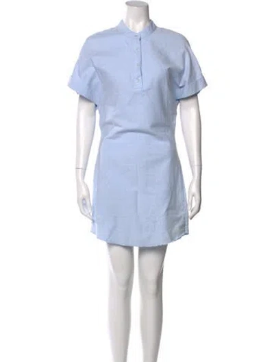 Pre-owned Rta Mock Neck Mini Dress In Blue