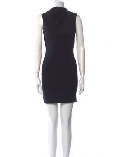 Pre-owned Rta Mock Neck Mini Dress In Blue