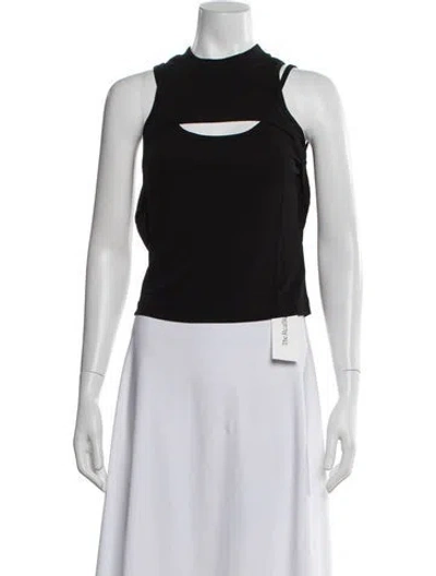 Pre-owned Rta Mock Neck Sleeveless Crop Top In Black