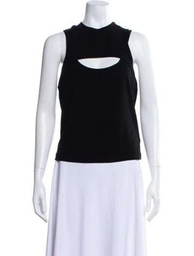 Pre-owned Rta Mock Neck Sleeveless Crop Top W/ Tags In Black