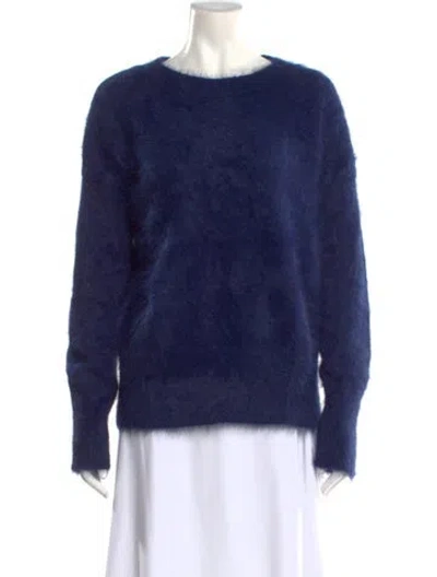 Pre-owned Rta Mohair Bateau Neckline Sweater In Blue