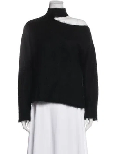 Pre-owned Rta Mohair Mock Neck Sweater In Black