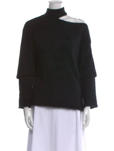 Pre-owned Rta Mohair Mock Neck Sweater In Black