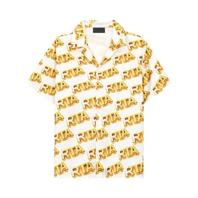 Pre-owned Rta Nathan Button-down 'white Bullion' | Men's Size L