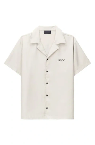 Rta Nathan Poppy Graphic Oversized Button-up Camp Shirt In White