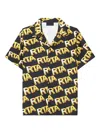 Rta Logo Print Camp Shirt In Black