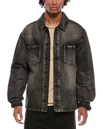 Rta Norris Denim Shacket In Gray