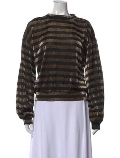 Pre-owned Rta Nylon Striped Top In Black/metallic