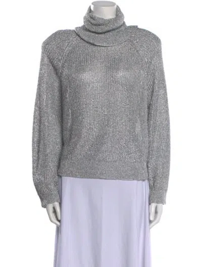 Pre-owned Rta Nylon Turtleneck Sweater In Silver