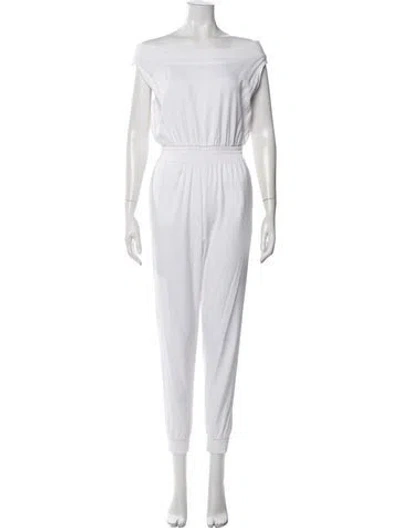 Pre-owned Rta Off-the-shoulder Jumpsuit In White