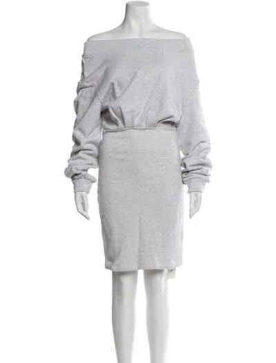 Pre-owned Rta Off-the-shoulder Knee-length Dress W/ Tags In Gray