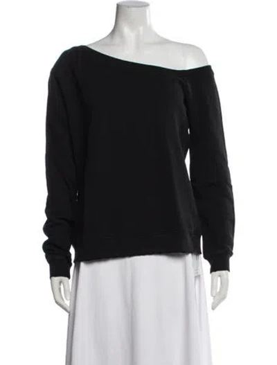 Pre-owned Rta Off-the-shoulder Long Sleeve Sweatshirt In Black
