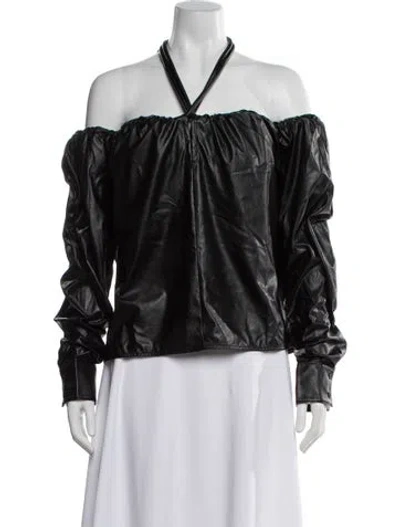 Pre-owned Rta Off-the-shoulder Long Sleeve Top W/ Tags In Black