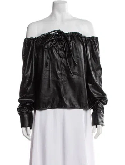Pre-owned Rta Off-the-shoulder Long Sleeve Top W/ Tags In Black