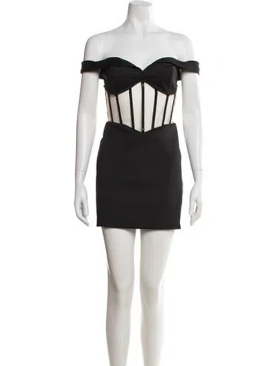 Pre-owned Rta Off-the-shoulder Mini Dress In Black