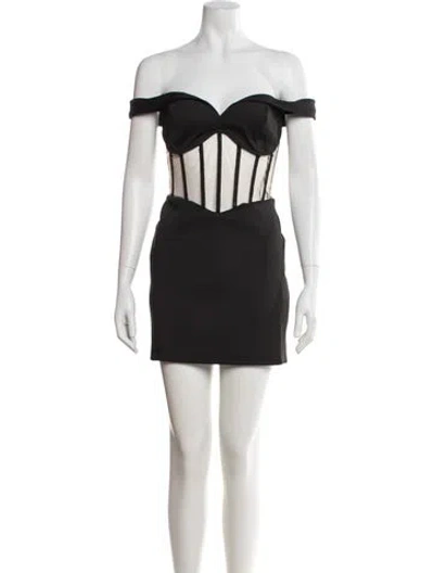 Pre-owned Rta Off-the-shoulder Mini Dress In Black