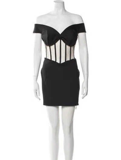 Pre-owned Rta Off-the-shoulder Mini Dress In Black