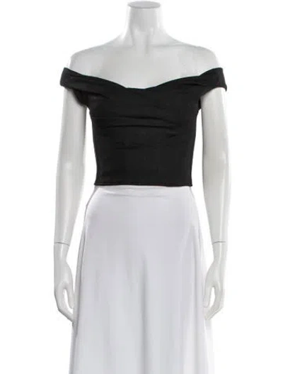 Pre-owned Rta Off-the-shoulder Sleeveless Crop Top W/ Tags In Black