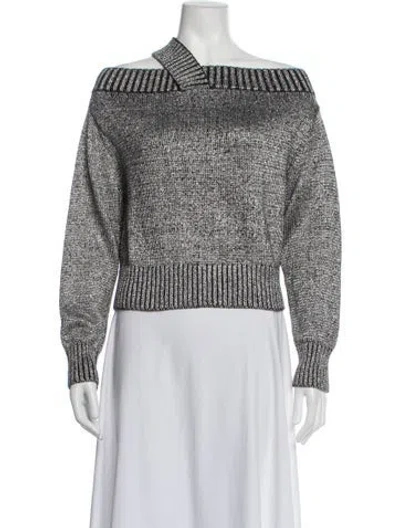 Pre-owned Rta Off-the-shoulder Sweater In Black/metallic/silver