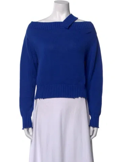 Pre-owned Rta Off-the-shoulder Sweater In Blue