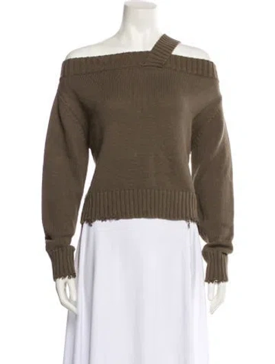 Pre-owned Rta Off-the-shoulder Sweater In Green