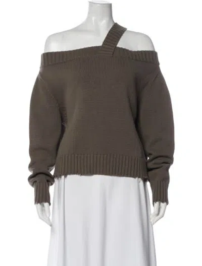 Pre-owned Rta Off-the-shoulder Sweater In Green
