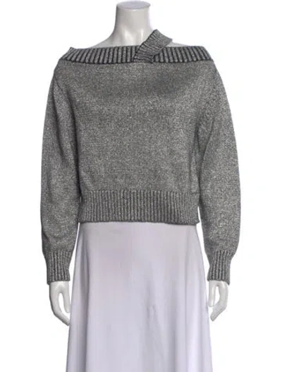Pre-owned Rta Off-the-shoulder Sweater In Silver