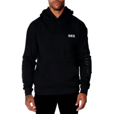 Rta Old English Road To Awe Hoodie In Black In Blue
