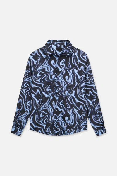 Rta Omar Button Up Shirt In Blue