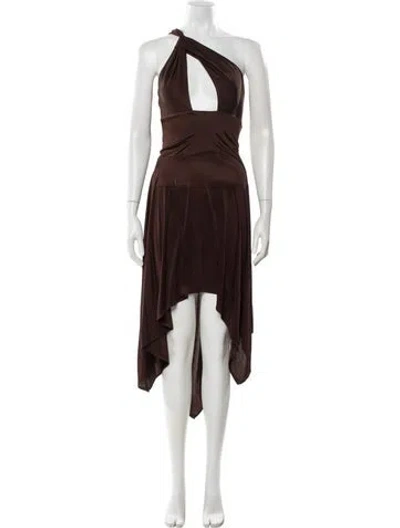 Pre-owned Rta One-shoulder Long Dress W/ Tags In Brown