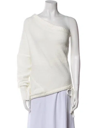 Pre-owned Rta One-shoulder Long Sleeve Top In Neutral