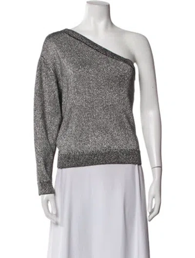 Pre-owned Rta One-shoulder Long Sleeve Top W/ Tags In Silver