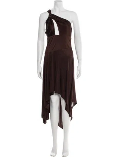 Pre-owned Rta One-shoulder Midi Length Dress W/ Tags In Brown