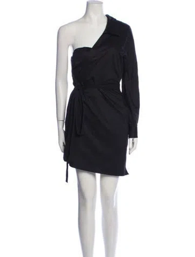 Pre-owned Rta One-shoulder Mini Dress In Black