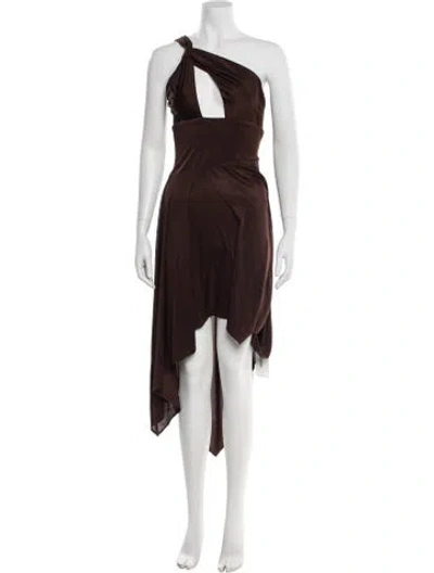 Pre-owned Rta One-shoulder Mini Dress W/ Tags In Brown