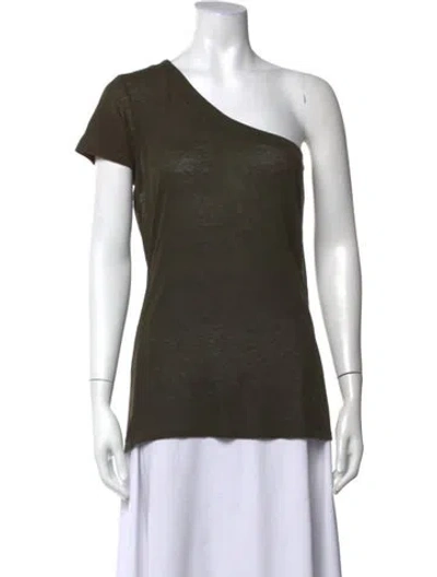 Pre-owned Rta One-shoulder Short Sleeve Top In Green