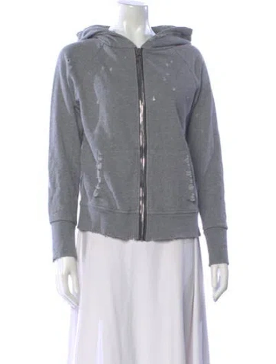 Pre-owned Rta Open Front Long Sleeve Hoodie In Gray