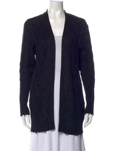 Pre-owned Rta Open Front Sweater In Black/metallic
