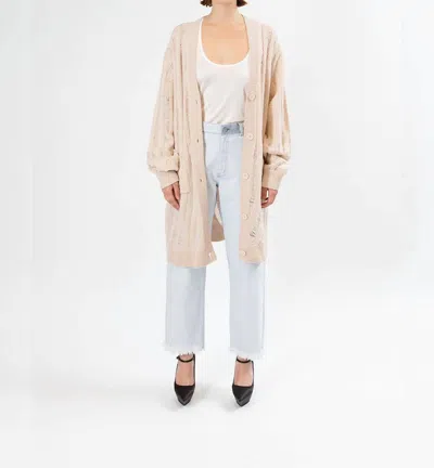 Rta Oversized Cardigan In Sun Kiss Swirl In Beige