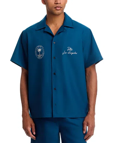 Rta Oversized Fit Logo Graphic Shirt In Blue