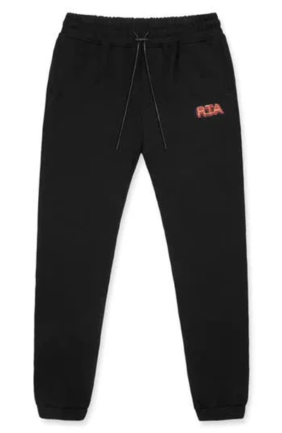 Rta Owen Neon Logo Cotton Sweatpants In Black