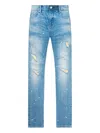 Rta Painted Distressed Jeans In Blue