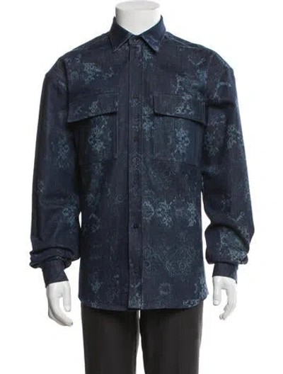 Pre-owned Rta Paisley Print Denim Jacket In Blue