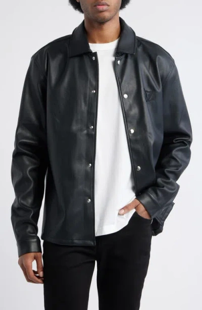 Rta Parlan Faux Leather Shacket In Black