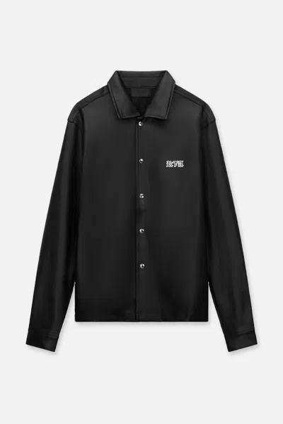 Rta Parlan Faux Leather Shirt In Black