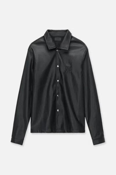 Rta Parlan Faux Leather Shacket In Black