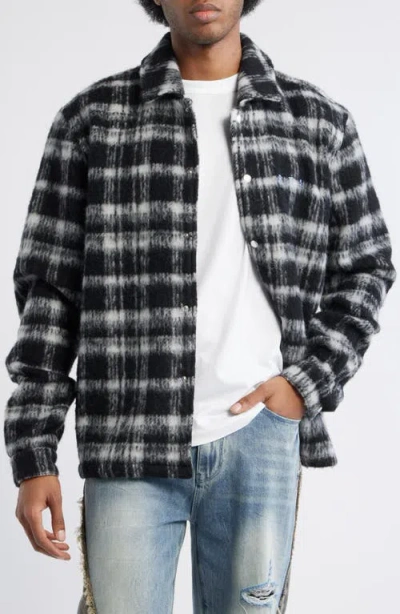 Rta Parlan Pixel Cross Graphic Plaid Shacket In Multi