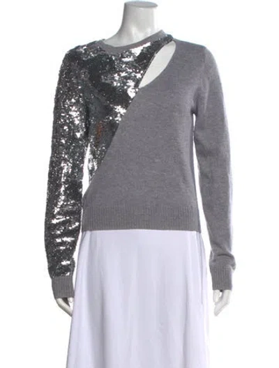 Pre-owned Rta Patterned Crew Neck Sweater In Grey