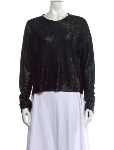 Pre-owned Rta Patterned Crew Neck Top In Black